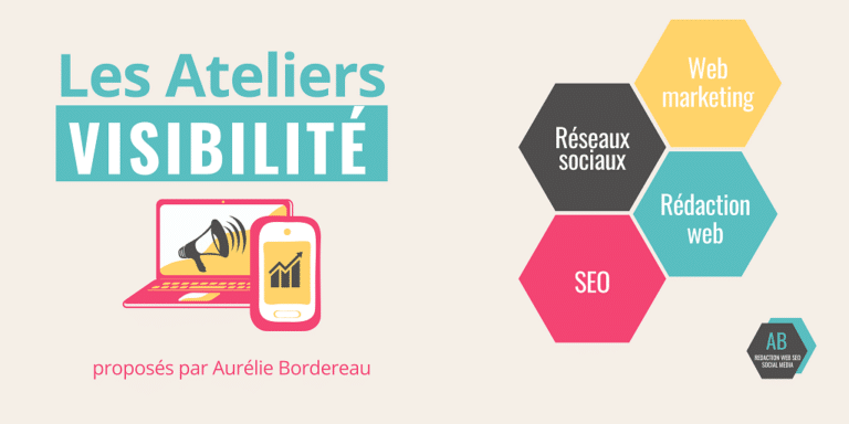 Ateliers Visibilité : réseaux sociaux, référencement naturel, rédaction web, webmarketing - Aurélie Bordereau